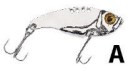 Блесна цикада Jaxon Vibro Mikro 00A вес 3g