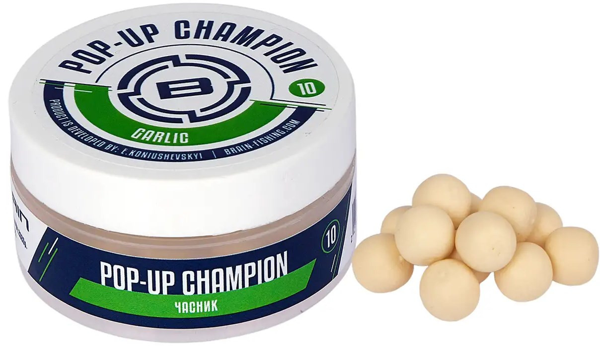 Бойлы Brain Champion Pop-Up Garlic Чеснок 8mm 34g