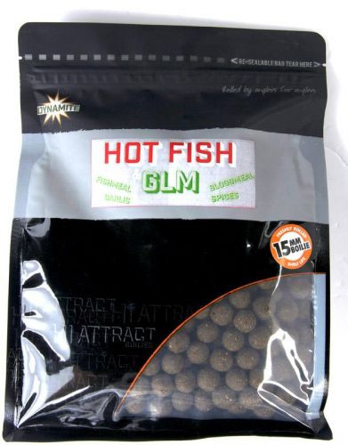 Бойлы Dynamite Baits Hi-Attract Hot Fish & GLM 15mm Boilie 1kg