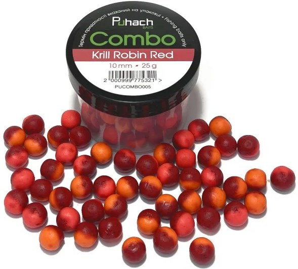 Бойли Puhach Baits Combo 10mm - Krill Robin Red