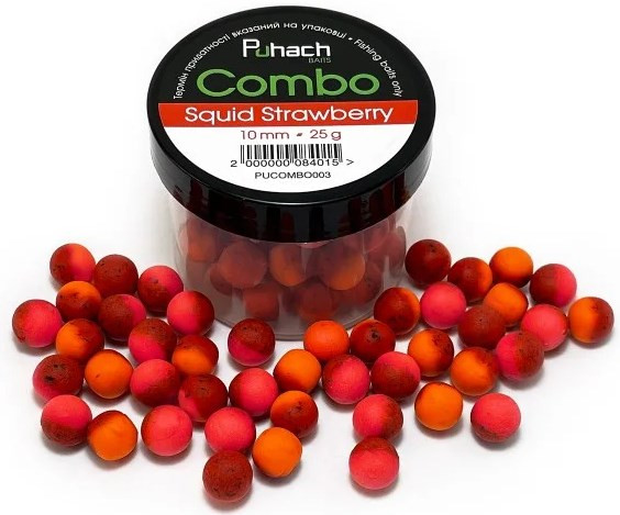 Бойли Puhach Baits Combo 10mm - Squid Strawberry