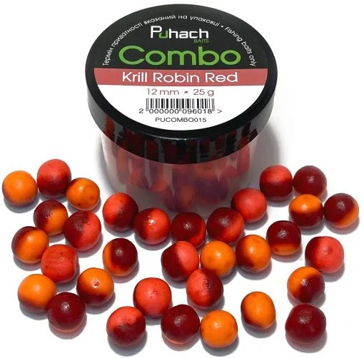 Бойли Puhach Baits Combo 12mm - Krill Robin Red