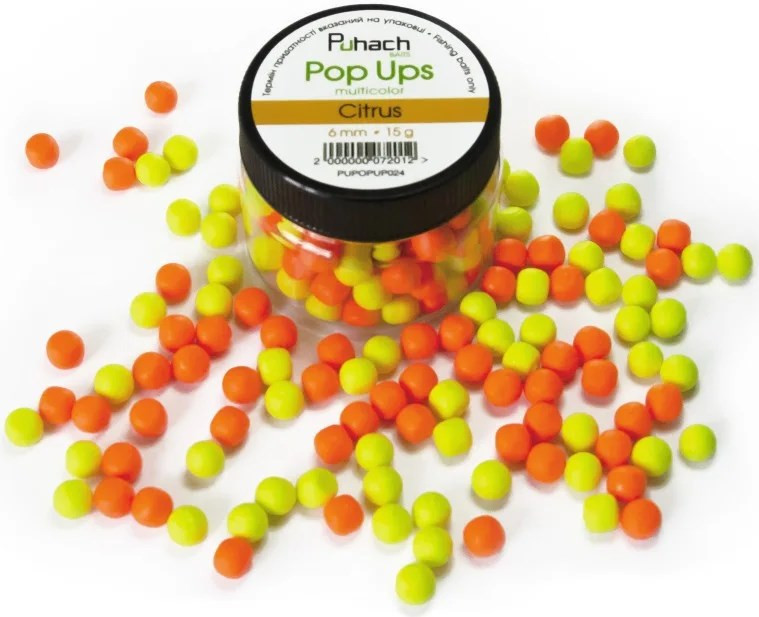 Бойли Puhach Baits Pop Ups 6mm Multicolor - Citrus