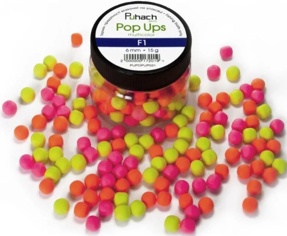 Бойли Puhach Baits Pop Ups 6mm Multicolor - F1