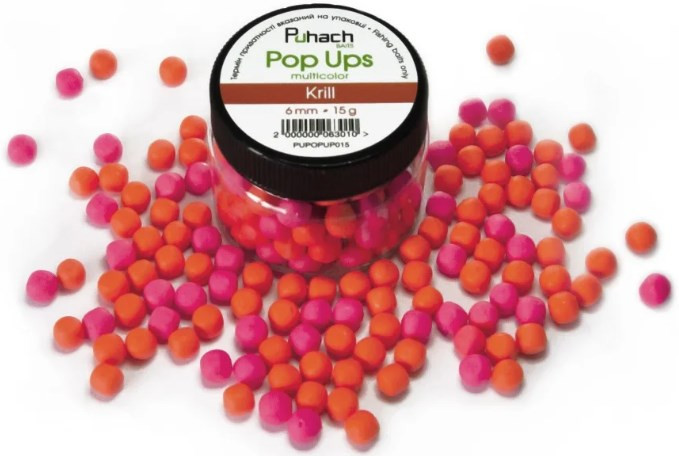 Бойли Puhach Baits Pop Ups 6mm Multicolor - Krill