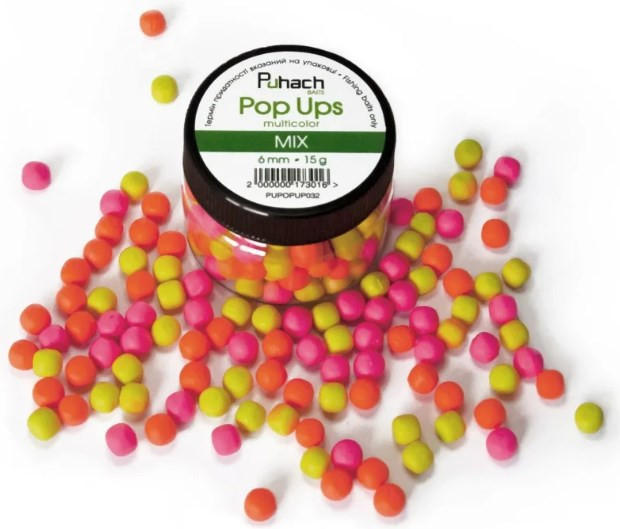 Бойли Puhach Baits Pop Ups 6mm Multicolor - MIX