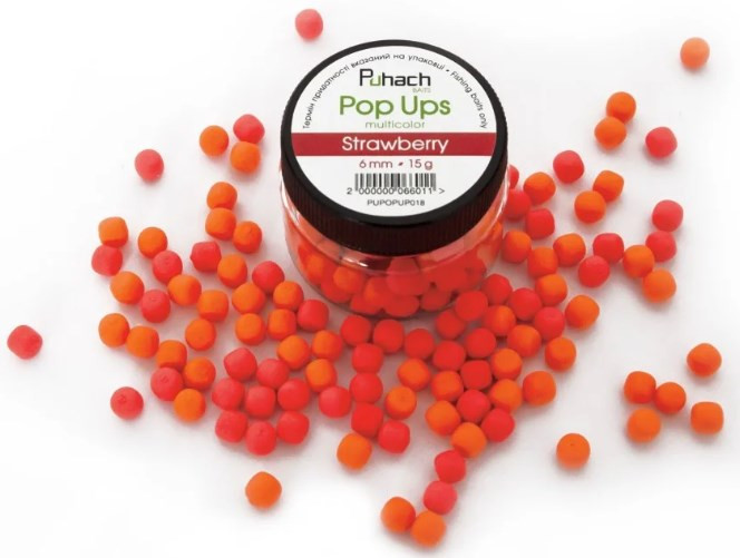 Бойли Puhach Baits Pop Ups 6mm Multicolor - Strawberry