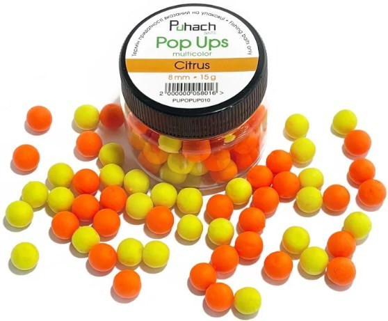 Бойли Puhach Baits Pop Ups 8mm Multicolor - Citrus