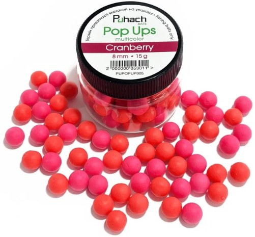 Бойли Puhach Baits Pop Ups 8mm Multicolor - Cranberry