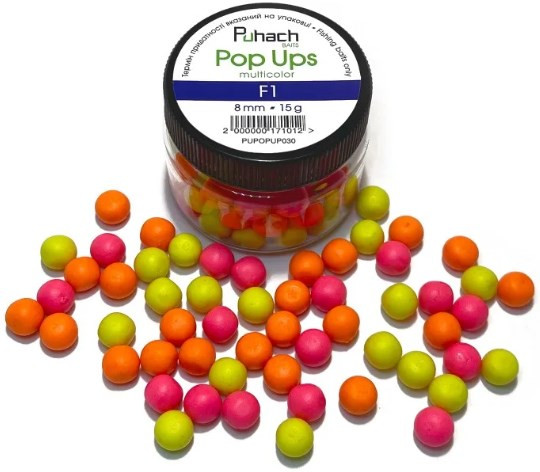 Бойли Puhach Baits Pop Ups 8mm Multicolor - F1