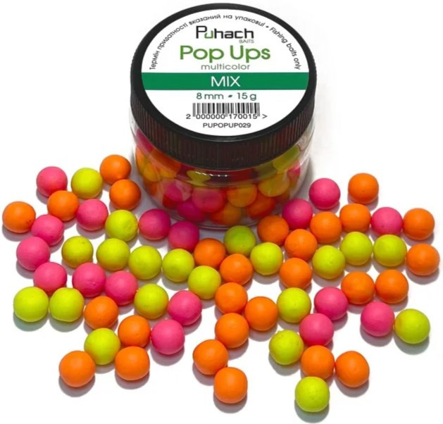 Бойли Puhach Baits Pop Ups 8mm Multicolor - MIX