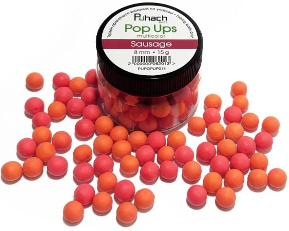 Бойли Puhach Baits Pop Ups 8mm Multicolor - Sausage