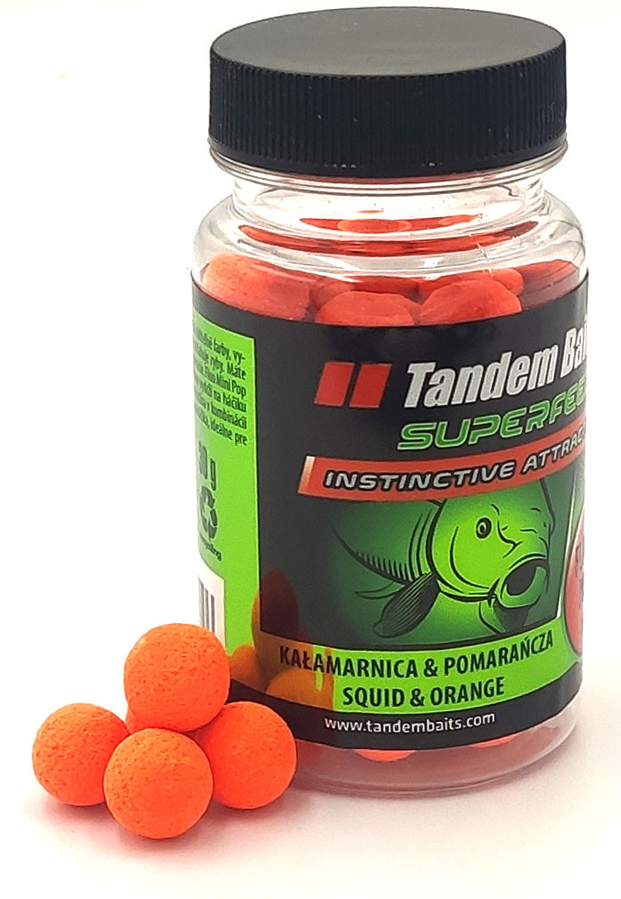 Бойлы Tandem Baits Fluo Pop-Up 12mm 30g Squid&Orange (Осьминог-Апельсин)