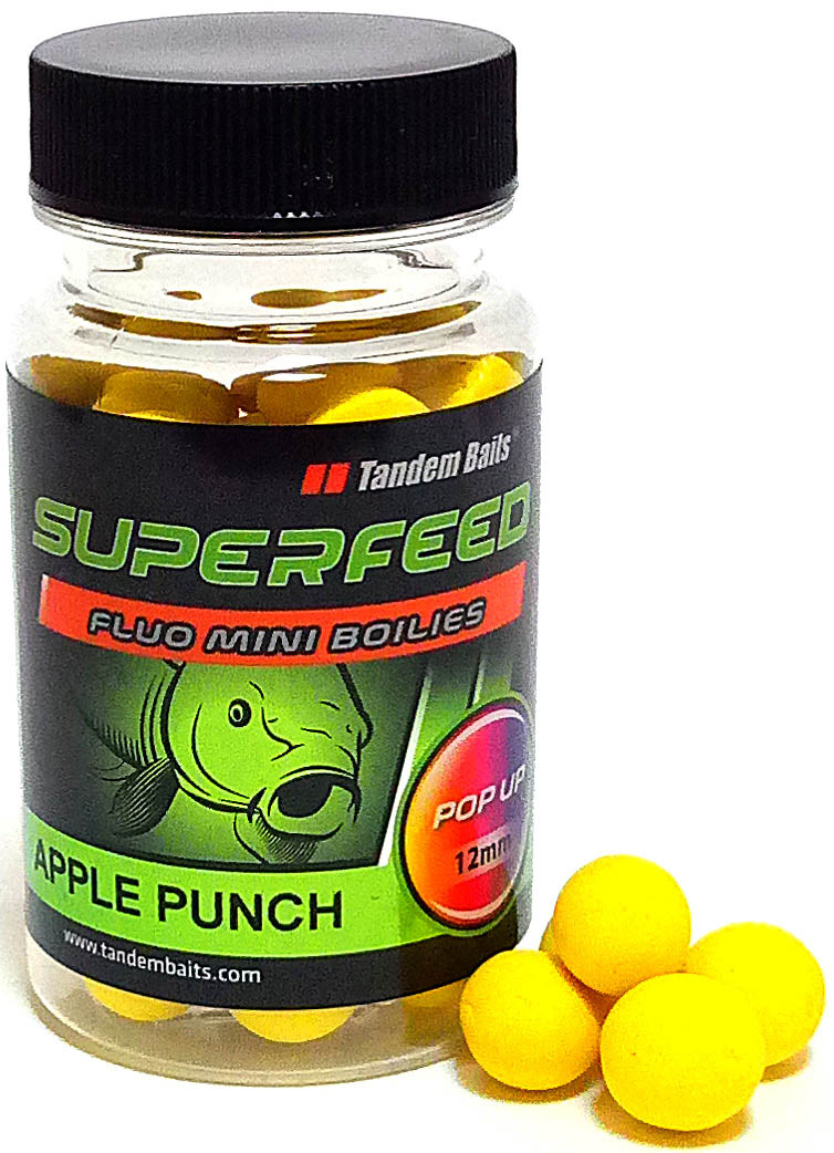Бойли Tandem Baits SF Fluo Mini Pop-Up Boilies 12mm 35g Apple Punch