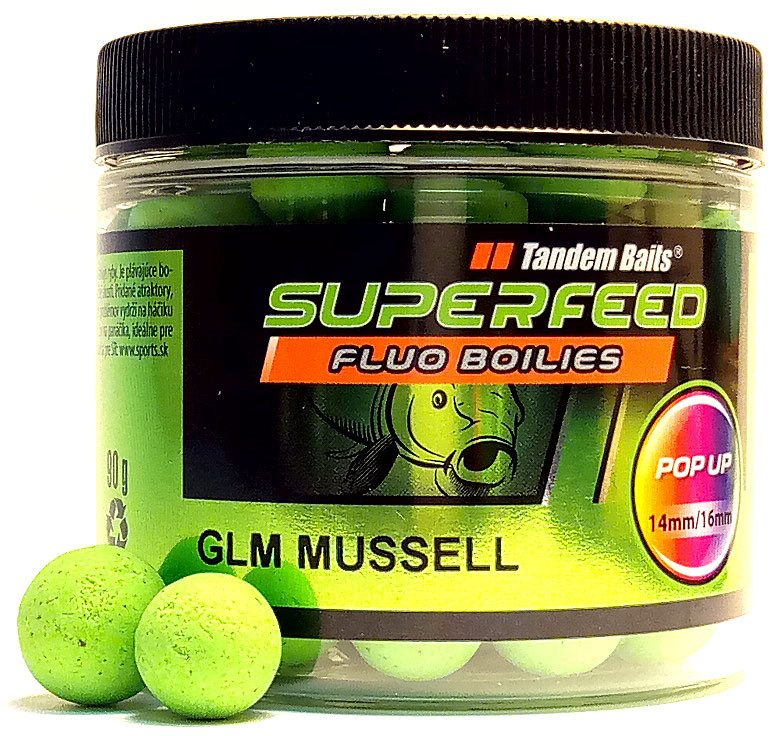 Бойлы Tandem Baits SF Fluo Pop-Up 14mm/16mm Mix 90g GLM Mussell