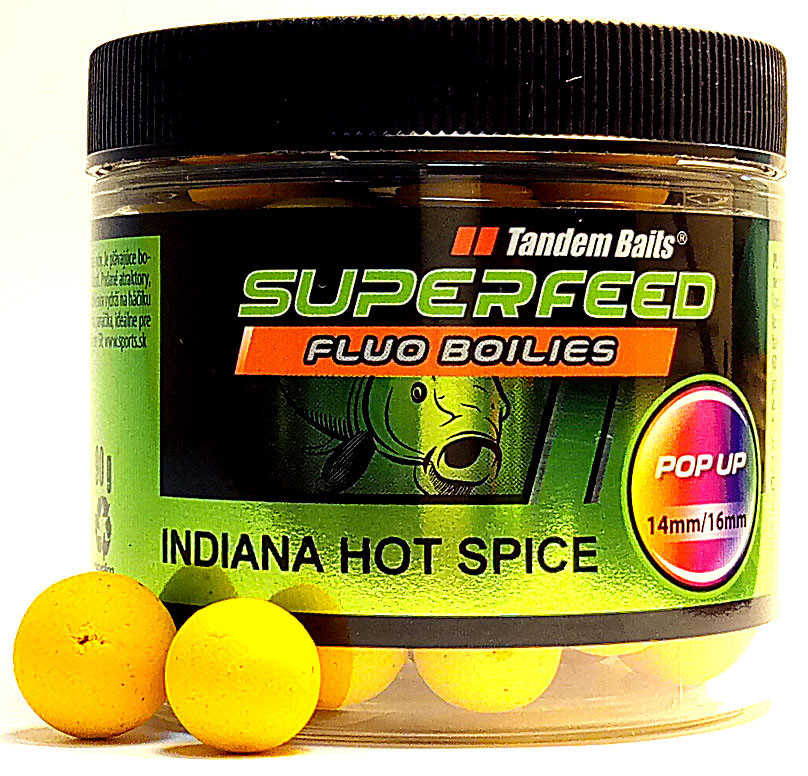Бойлы Tandem Baits SF Fluo Pop-Up 14mm/16mm Mix 90g Indiana Hot Spice
