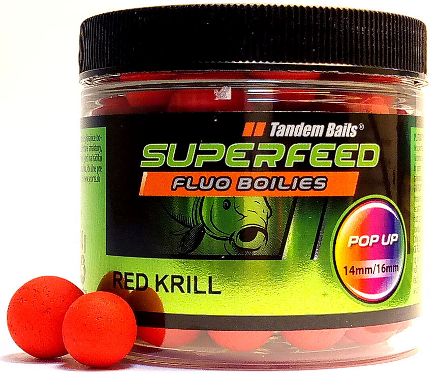 Бойли Tandem Baits SF Fluo Pop-Up 14mm/16mm Mix 90g Red Krill