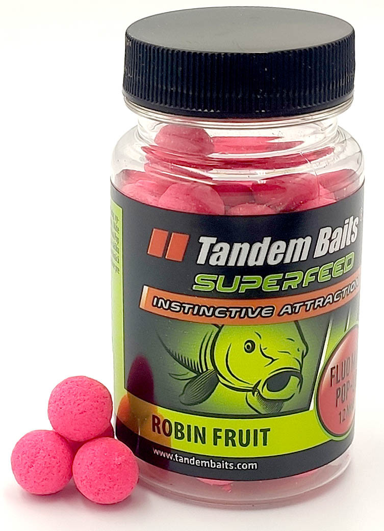 Бойлы Tandem Baits Fluo Pop-Up 12mm 30g Robin Fruit (Фрукты Робин Ред)
