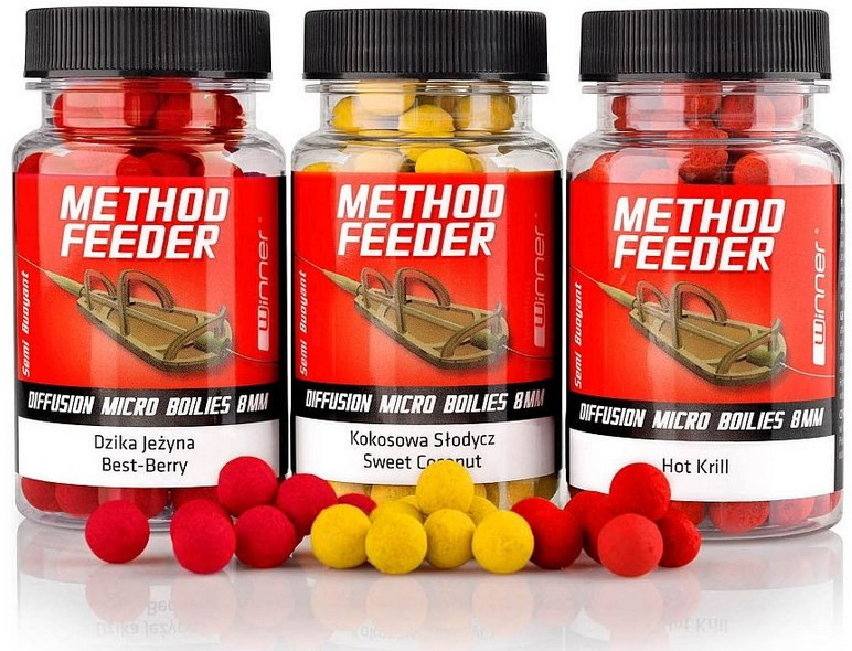 Бойли Winner Method Feeder Diffusion Pop-Up Micro Boilies 8mm 40g Apple Mousse