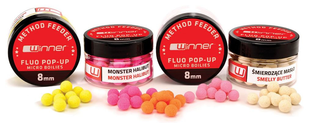 Бойлы Winner Method Feeder Fluo Pop-Up Micro Boilies 8mm 20g (New) Monster Halibut