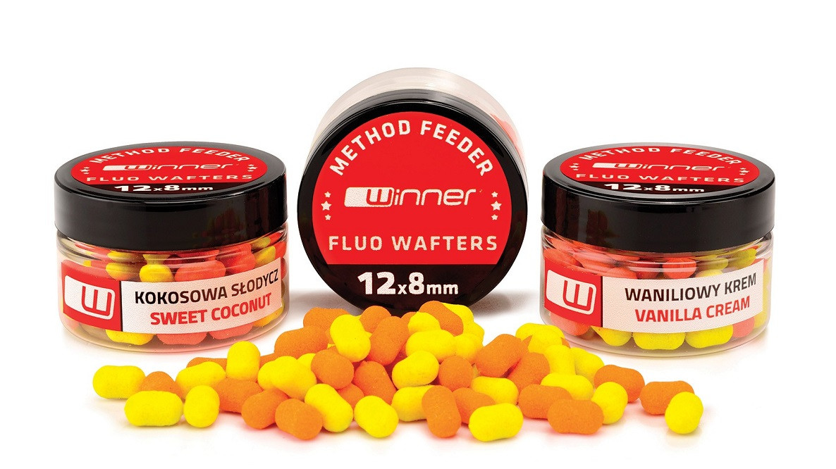 Бойлы Winner Method Feeder Fluo Wafters 8x12mm 20g Squid&Orange