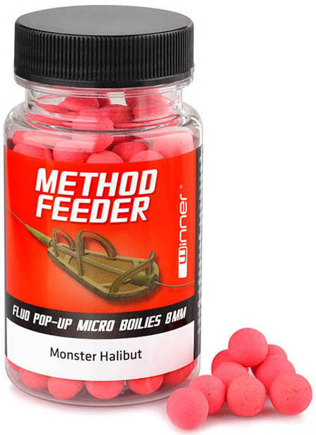 Бойлы Winner Method/Feeder Fluo Pop-Up Micro Boilies 8mm 35g Monster Halibut