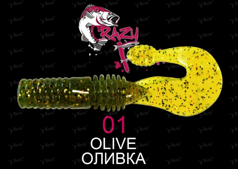 Crazy Fish Powertail 7см 5шт #01 Olive