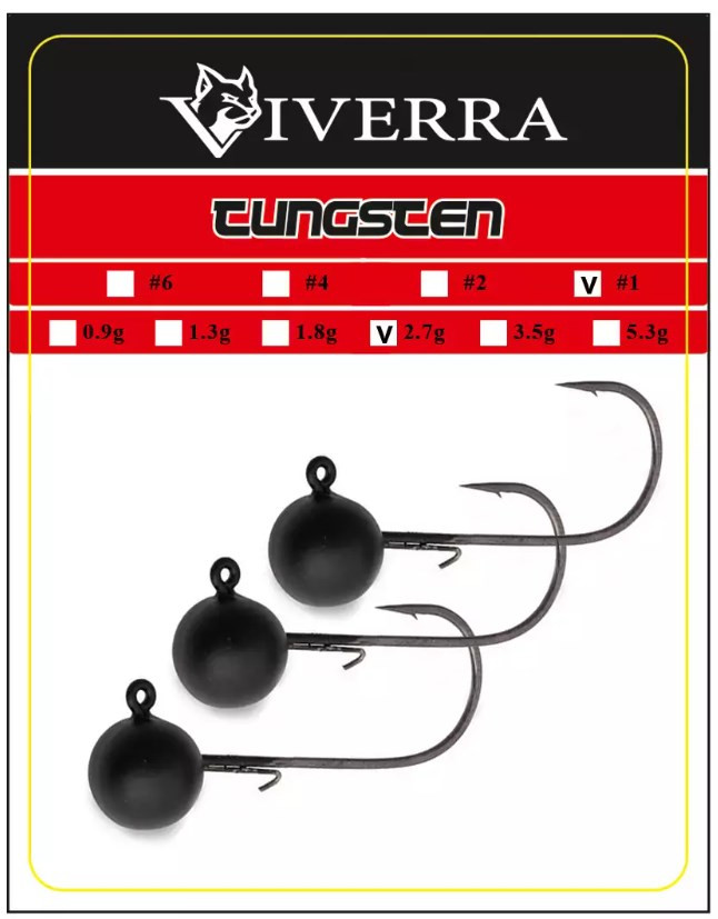 Джиг головка вольфрам Viverra 0,9 g #4 Black (4шт)