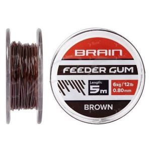 Фидерная резина Brain Feeder Gum 5м 0.6мм 4кг коричневая