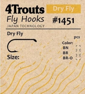 Крючки 4Trouts Dry Fly 1451 №10 20шт