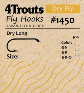 Гачки 4Trouts Dry Long 1450 №16 20шт