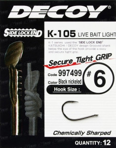 Крючки Decoy K-105 Live bait light №10 12шт