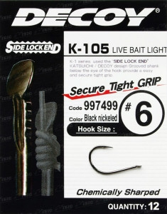 Крючки Decoy K-105 Live bait light №9 12шт