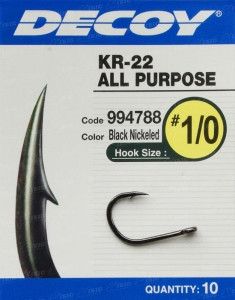 Крючки Decoy KR-22 Black Nickeled №3 12шт