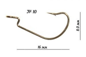 Гачки офсетні Crazy Fish DN Joint Hook №10 DNOJH-10 20шт