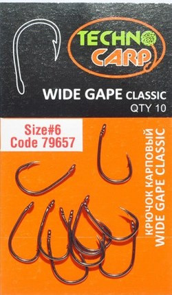 Крючок карповый Технокарп Wide Gape Classic №4 New