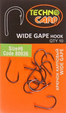 Крючок карповый Технокарп Wide Gape hook №4