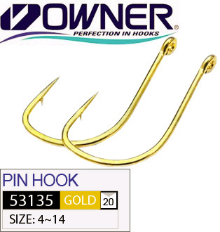 Крючок Owner 53135 Pin Hook №10 Gold 10шт