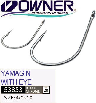 Гачок Owner 53853 Yamagin With Eye №10 Black Chrome 13шт