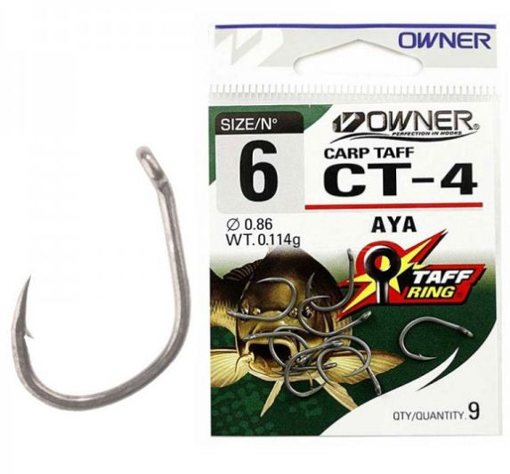 Крючок Owner CT4 №4 кольцо Carp Taff 8шт