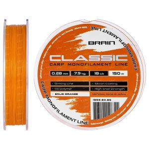 Лісочка Brain Classic Carp Line 150m 0.28mm orange