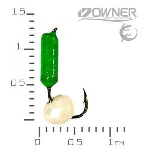 Мормышка ЧС Ручейник S 0.28г №14 Зеленая UV шар белый