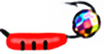 Мормышка вольфрам PM472 Столбик с гран шаром Хамелеон 0.8g (красный) №2.5