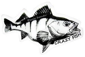 Наклейка Crazy Fish Rech Hunter 100*62мм чорна на білому