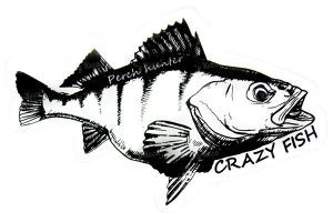 Наклейка Crazy Fish Rech Hunter 100*62мм чорна на прозорому
