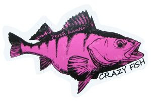 Наклейка Crazy Fish Rech Hunter 100*62мм рожева на білому