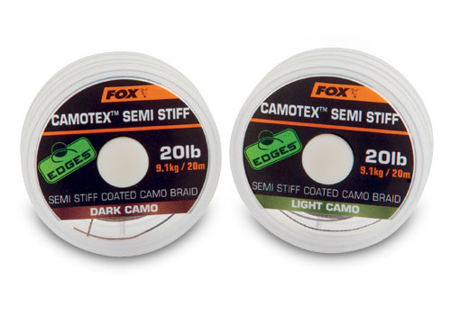 Поводковый материал Fox Edges Camotex Semi Stiff Camo - 20lb - 20m