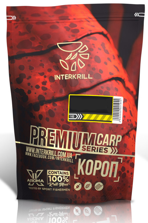 Прикормка INTERKRILL Premium Карп-Клубника 1kg