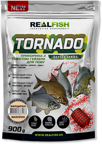 Підгодовування REAL FISH TORNADO Лінь-Карась МАРЦИПАН 900g