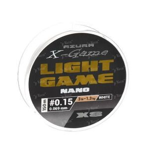 Azura X-Game Light Game Nano PE X-8 150m #0,15 3 фунтів білий